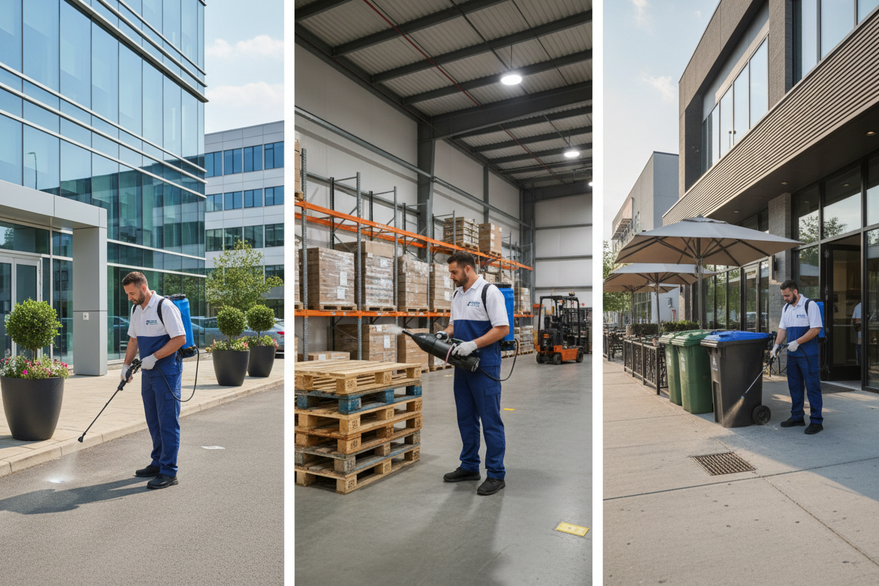 multiple fascilities with pest control being done