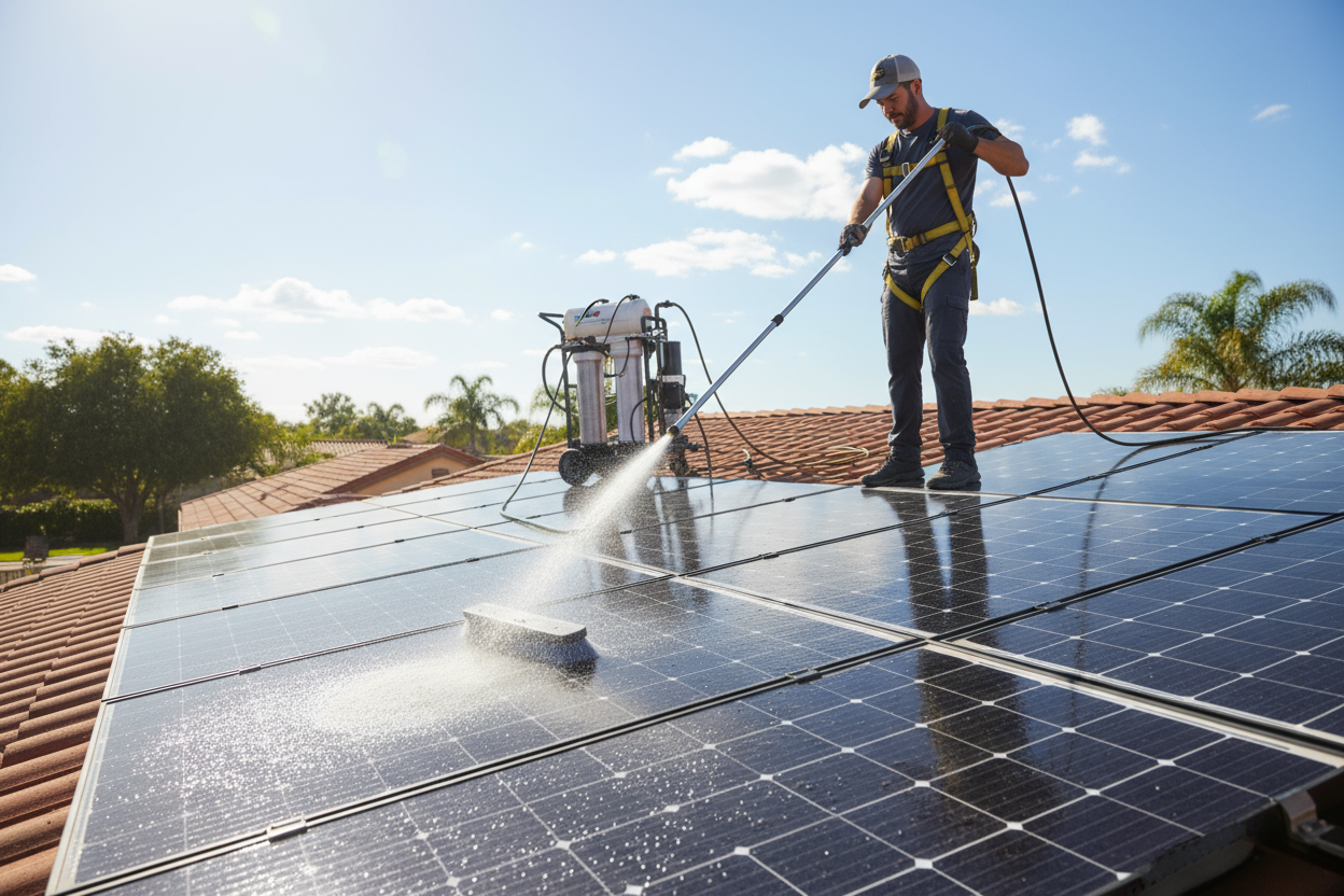solar panel cleaning